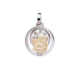 MEDALLA FINOR ORO Y PLATA CON BRILLANTE 300-2A