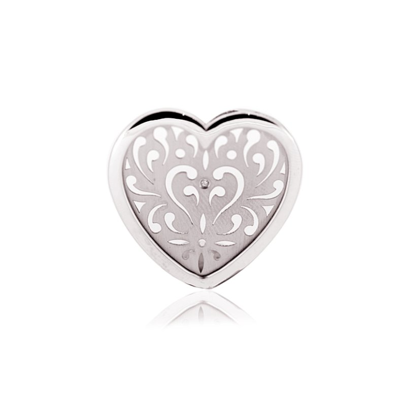 COLGANTE FINOR CORAZON INCLINADO PLATA -BTE CAP-34
