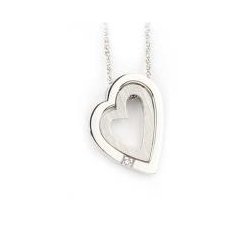 COLGANTE CORAZON FINOR PLATA Y BRILLANTE CAP-32