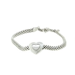 PULSERA FINOR CORAZON PLATA PCP-30