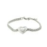 PULSERA FINOR CORAZON PLATA PCP-30