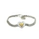 PULSERA FINOR CORAZON PLATA - ORO PCP-31