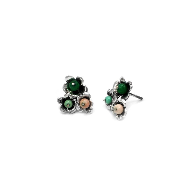 PENDIENTES LA PERIONDA 1491 FLOR TRIPLE